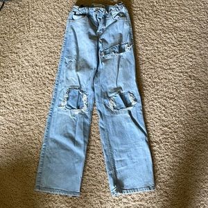 Abercrombie kids high rise wide leg jeans